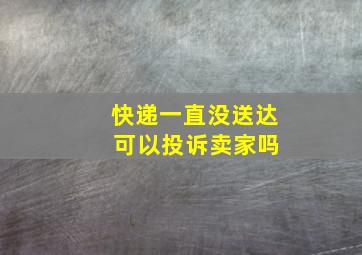 快递一直没送达 可以投诉卖家吗